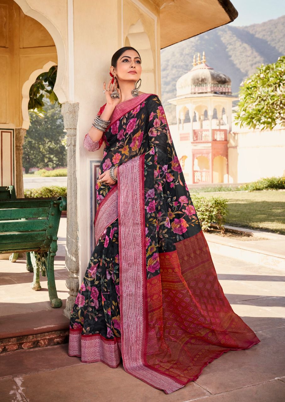 Shreyans Organza Silk 16 Ethnic Wear Wholesale Organza Silk Sarees
